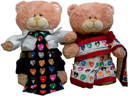 Cuddling teddy bears designed by Satya Paul on the occasion of Valentine.