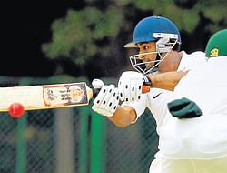 Super show: Board Presidents XI batsman Ambati Rayudu en route his half-century against Australians in Chennai on Wednesday. Pti