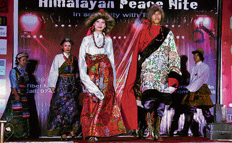 Bright Models wearing Tibetan outfits.