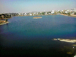 Restored: The Dorekere Lake revived by Bruhat Bangalore Mahanagara Palike brims with water. dh photo