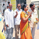 for a cause:  Dr T  Sujatha Rao a Congress candidate from ward six seeks votes during campaigning in Mysore on Friday. dh photo