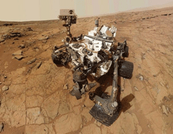 NASA's Mars rover Curiosity is pictured in this February 3, 2013 handout self-portrait obtained by Reuters. The image was made by combining dozens of exposures taken by the rover's Mars Hand Lens Imager (MAHLI). Reuters Image