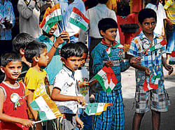 Children canvass for a  candidate in Mysore.