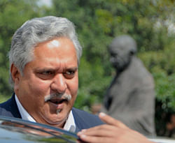 Rajya Sabha MP Vijay Mallya during the ongoing budget session at Parliament House in New Delhi on Wednesday. PTI Photo