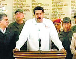 A videograb taken from Telesur news network shows  Vice-President Nicolas Maduro announcing Chavezs death on Tuesday.  AFP