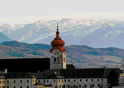 Hills are alive The Nonnberg Abbey, surrounded by the Alps.