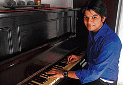Success calling: Ankit Tiwari, playing a tune on his piano.