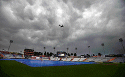 weather woes: The PCA Stadium in Mohali presented a depressing picture on Thursday. PTI