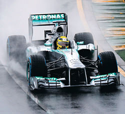 rained out: Nico Rosberg was quickest during the first qualifying session but rain slashed his hopes of making the most of his run at Albert Park on Saturday. AFP