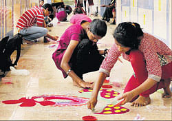 Colourful: The rangoli competition.