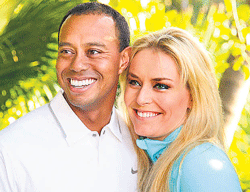 New beginning: Golfing ace Tiger Woods and Olympic champ Lindsay Vonn confirmed that they are dating. AP