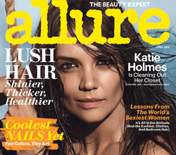 This magazine cover image released by Allure shows actress Katie Holmes on the cover of the April 2013 issue. (AP Photo/Allure)