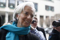 International Monetary Fund (IMF) Managing Director Christine Lagarde arrives for the Frankfurt Finance Summit in Frankfurt March 19, 2013. The International Monetary Fund supports the Cypriot government's efforts to ease the pain for smaller depositors under a levy that is part of an international bailout for the island, Lagarde said on Tuesday. REUTERS photo