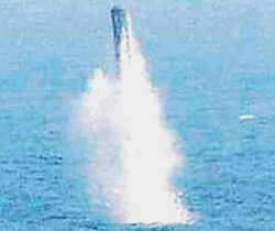India on Wednesday successfully carried out the maiden test firing of the over 290 km-range submarine-launched version of BrahMos supersonic cruise missile in the Bay of Bengal becoming the first country in the world to have this capability. PTI Photo