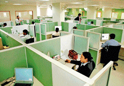 Collaborative: Shared offices are a boon for start-up companies which lack resources.
