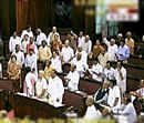 Rajya Sabha witnesses rowdy scenes, chairman's mike broken