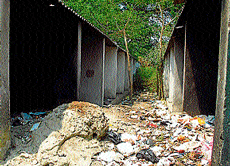 APATHY: The vegetable market at the taluk office premises that has turned into garbage dumping yard. DH PHOTO