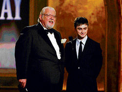 Actors Richard Griffiths (L) and Daniel Radcliffe at a function in New York.  reuters file
