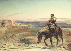 Remnants of an Army by Lady Elizabeth Butler, which shows the sole survivor of the first British campaign in Afghanistan.