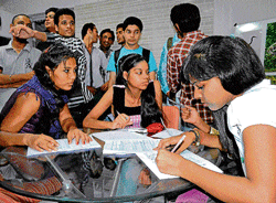 In plight: Merger of three business-oriented courses in DU gives jitters to students.