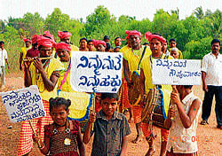 All for a cause: Members belonging Koraga community creating awareness on voting at Madyapadav.