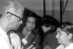 Late Pankaj Mullick with Lata Mangeshkar.