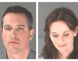 Reese Witherspoon and her husband James Toth after their arrest for D.U.I./Alcohol, Driving in proper lane. Reuters