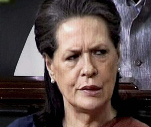 Congress president Sonia Gandhi in the Lok Sabha in New Delhi on Monday. PTI
