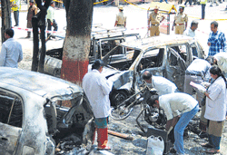 Crucial leads at the blast site led to initial arrests in the bomb blast case. DH file photo