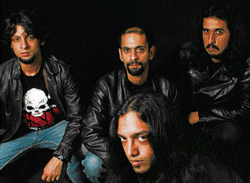 Headbangers Members of the band Kryptos.