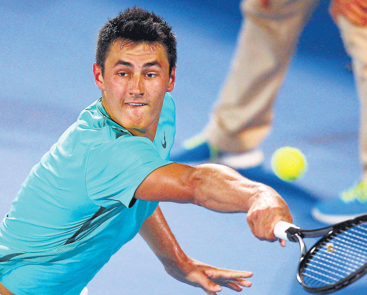 Courting problems: Bernard Tomic has the talent but his control-freak father John has often landed in trouble. Last week, he head-butted Tomic's training partner Thomas Drouet, causing injuries and raising a furore. AFP Photo.