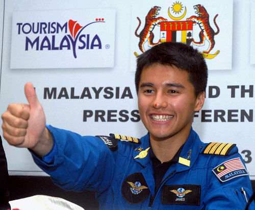 Youngest Malaysian Pilot James Anthony Tan, 21, during a press conference in Kolkata on Saturday.PTI Photo