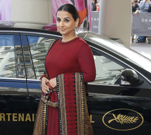 Jury member actress Vidya Balan arrives at the Grand Hyatt Cannes Hotel Martinez on the eve of the opening of the 66th Cannes Film Festival REUTERS