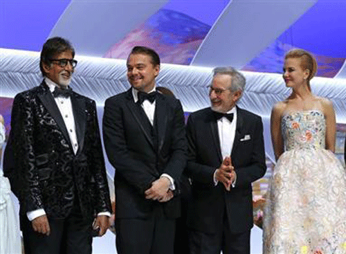 ctors Amitabh Bachchan and Leonardo DiCaprio, cast members of the film 'The Great Gatsby', Jury President Steven Spielberg, Jury member of the 66th Cannes Film Festival actress Nicole Kidman and Daniel Auteuil attend the opening ceremony of the 66th Cannes Film Festival in Cannes May 15, 2013.  Credit: Reuters