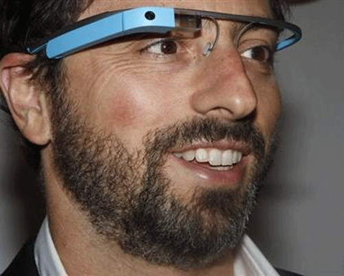 Google founder Sergey Brin poses for a portrait wearing Google Glass glasses before the Diane von Furstenberg Spring/Summer 2013 collection show during New York Fashion Week September 9, 2012.  Credit: Reuters