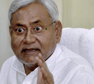 Bihar Chief Minister Nitish Kumar addresses a press conference in Patna on Monday. PTI photo