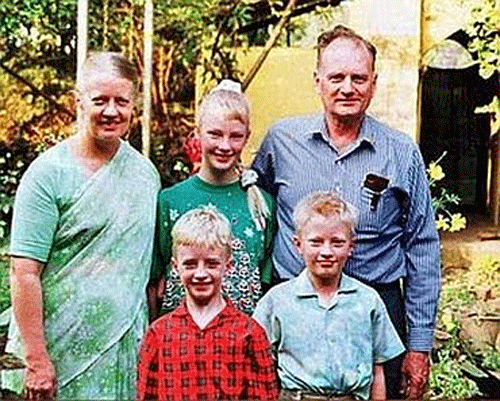 Graham Staines and his family, Wiki pedia Image