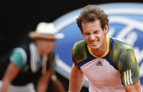 Murray of Britain reacts during the men's singles match against Granollers of Spain at the Rome Masters tennis tournament Reuters Image