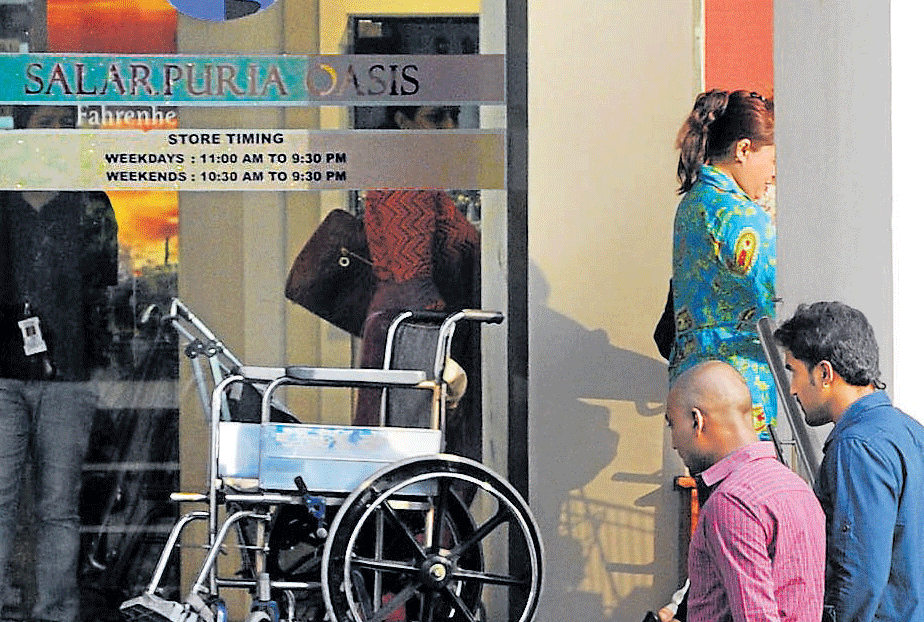 Essential : Very few malls in the City have wheelchairs for physically challenged people. DH Photo by Kishor Kumar bolar