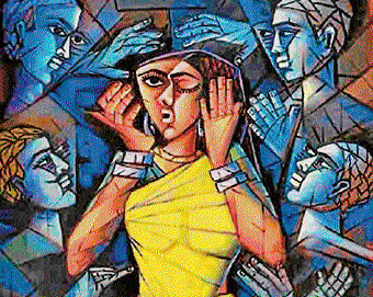 Concern :&#8200;A painting from the exhibition 'Nirbhaya'.