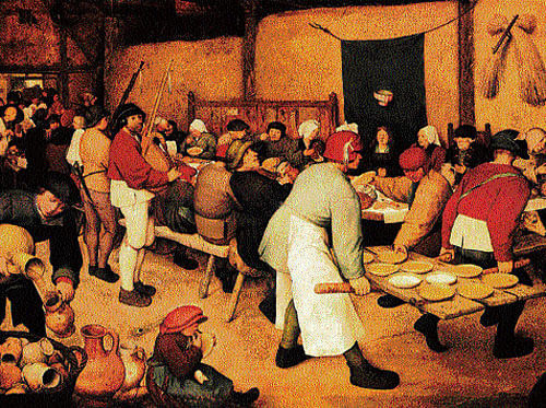 A Simple life Bruegel's painting titled 'The Wedding Feast'