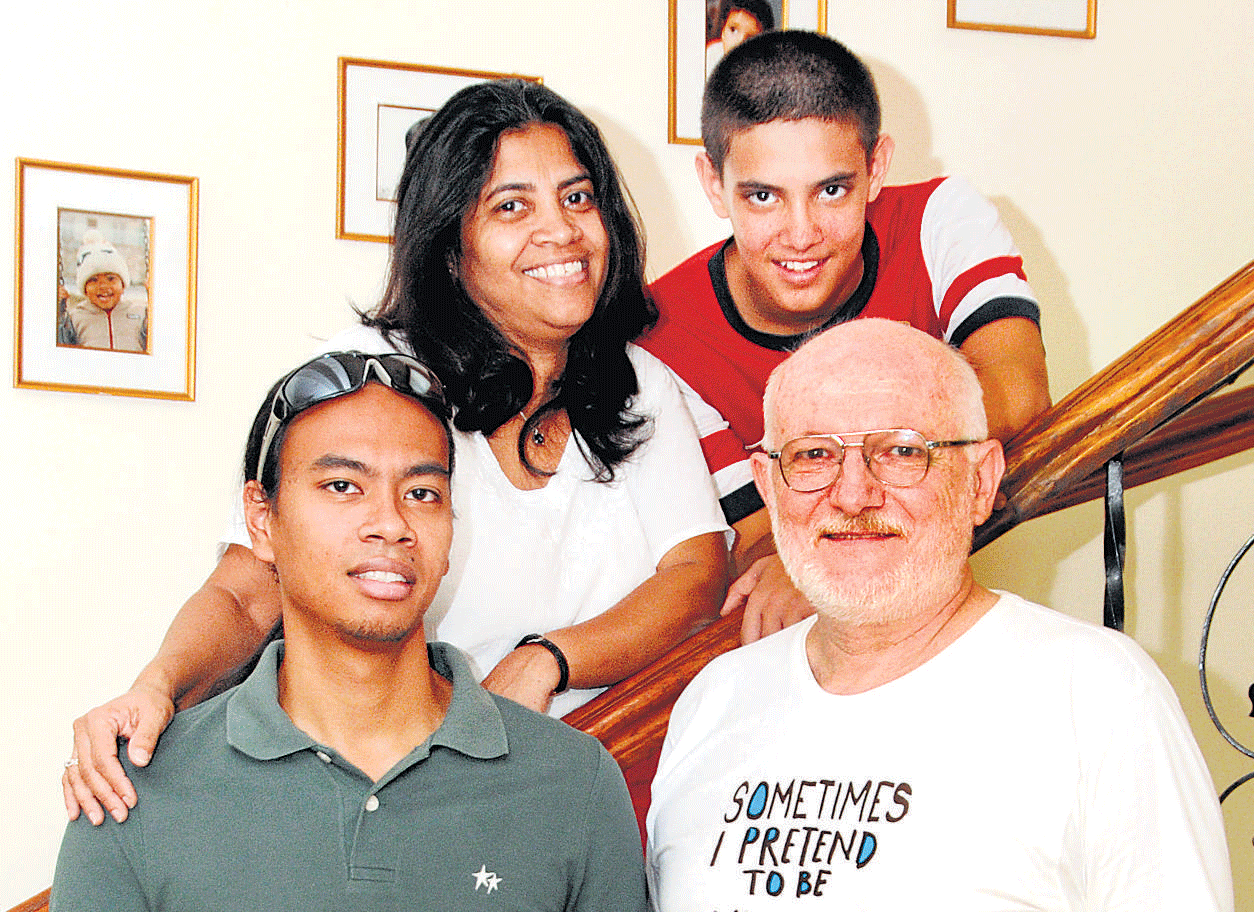 Bonding : (From left) Joseph, Tina, Preston and Adrian Cavinder. DH photo by B K Janardhan