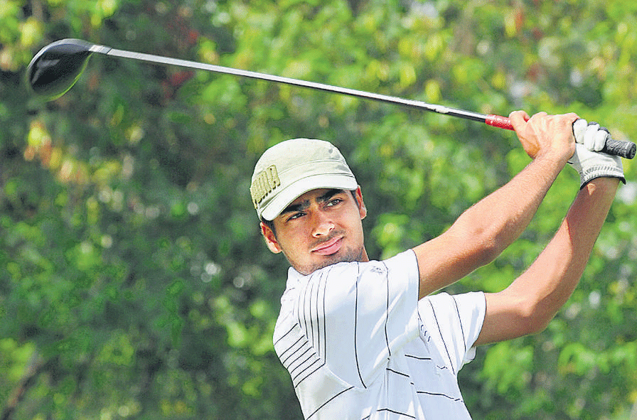 In control: Tapendra Ghai tees off during the opening round of the Southern India Juniors Golf Championship at the KGA on Tuesday. dh photo