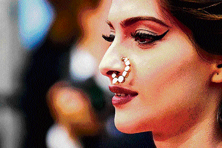 Style : Sonam flaunts her nose ring at Cannes.