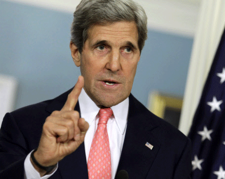 U.S. Secretary of State John Kerry speaks to the media about Syria at the State Department in Washington May 31, 2013. REUTERS