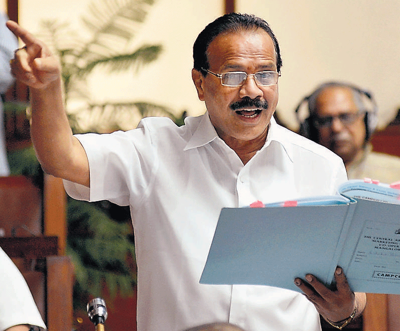 Leader of the Opposition D V Sadananda Gowda speaks on the gutka ban, in the Legislative Council on Wednesday. DH Photo.