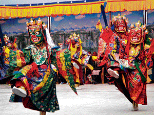 Colourful: The mask dance, performed by Buddhist monks in Bhutan.