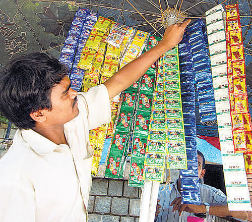 Despite the ban, gutka is still sold in many shops. DH Photo