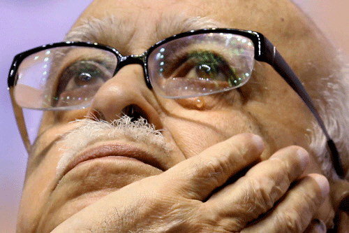 **FILE** File photo of senior BJP leader L K Advani who resigned from all party posts on Monday, a day after Narendra Modi became the party's campaign committee chief. PTI Photo