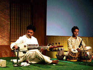 Classical: Sayak Barua on Sarod  is accompanied by Utpal Das on Tabla.